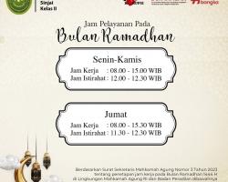 Jam Pelayanan Pada Bulan Suci Ramadhan 1444 H