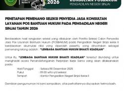 PENETAPAN PEMENANG SELEKSI PENYEDIA JASA KONSULTAN LAYANAN POS BANTUAN HUKUM