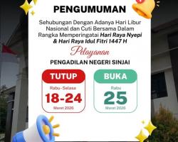 PENGUMUMAN HARI LIBUR NYEPI & IDUL FITRI